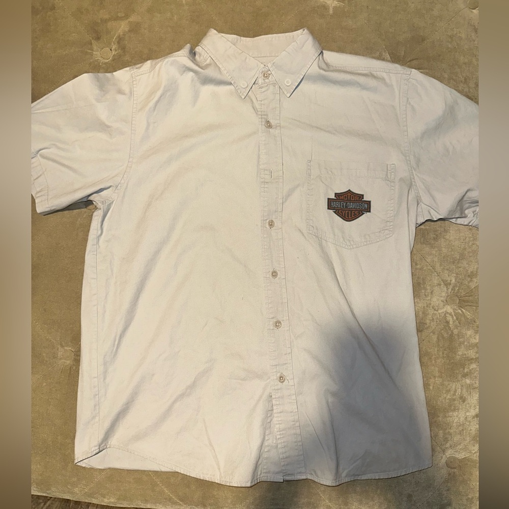 Harley-Davidson White Casual Button Down Shirt